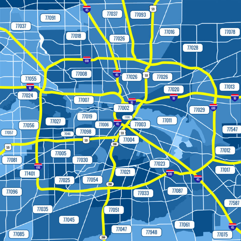Compiled Houston, TX ZIP Code Map Erika McCann